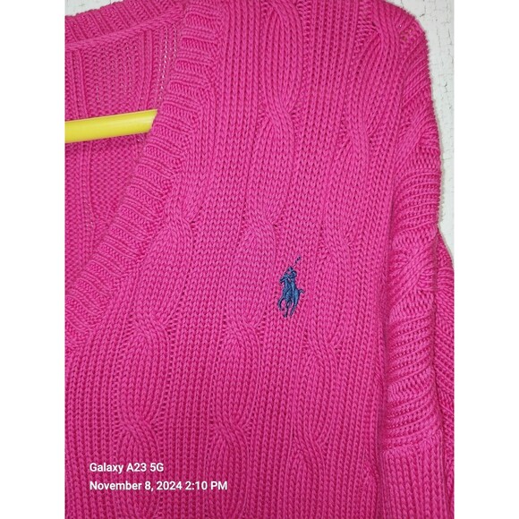 Polo by Ralph Lauren Pink V-Neck Sweater - Picture 4 of 8